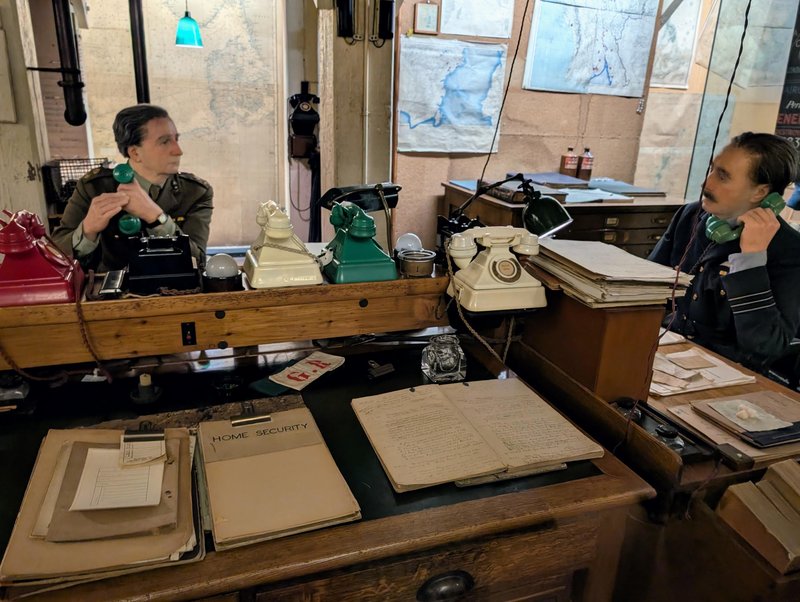 The map room, with many telephones