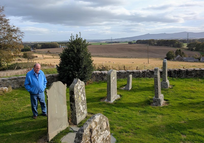 Ken at the very pretty graveyard in Culsamond