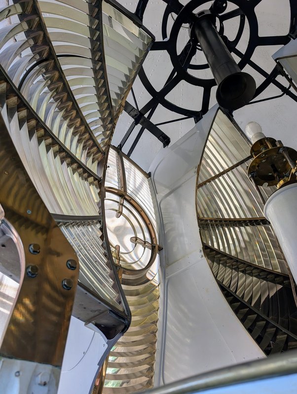 Interior of the lighthouse showing the compound lens