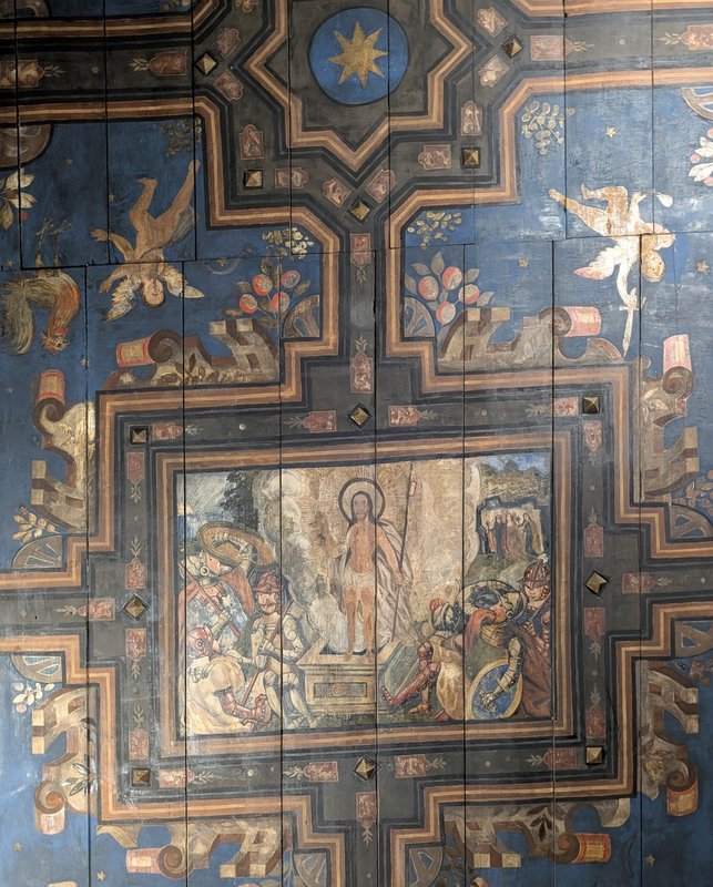 The painted ceiling at Provost Skene