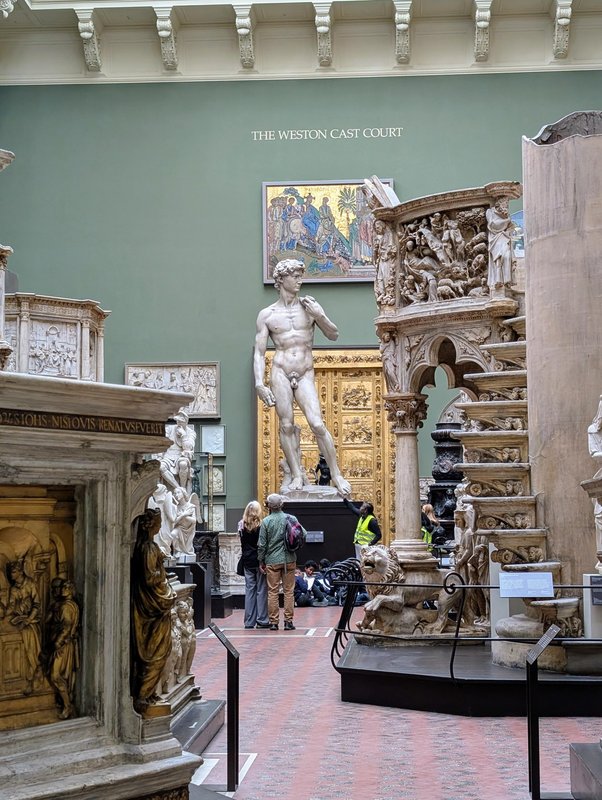 Michelangelo's David behind the other bric-a-brac
