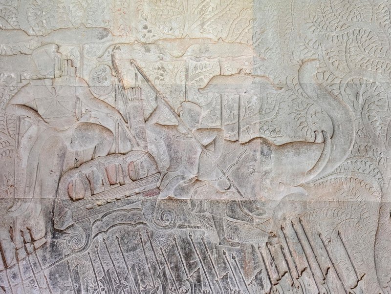 Relief sculpture of an elephant