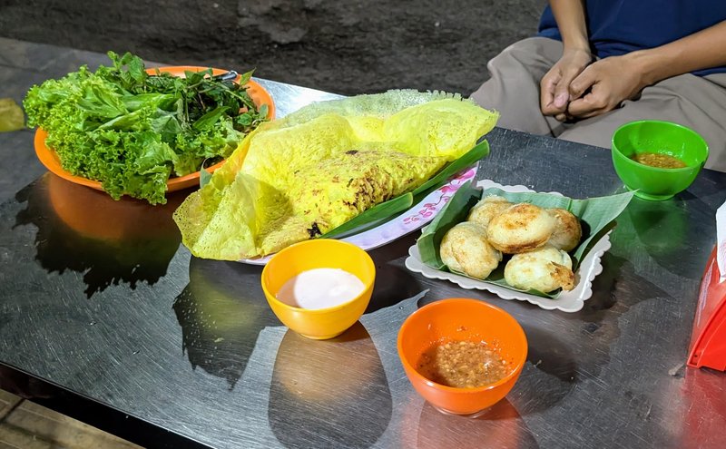 It's Cambodian food but I swear it has a heritage in common with idlis and dosas.