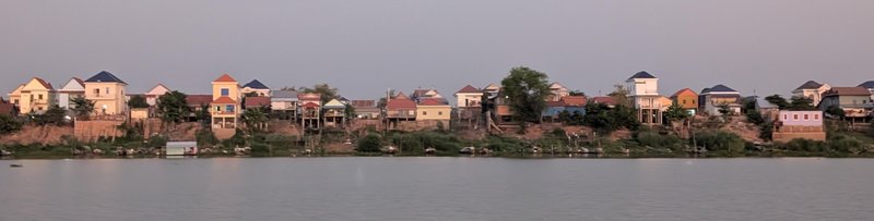 after sunset, buildings catching the last light
