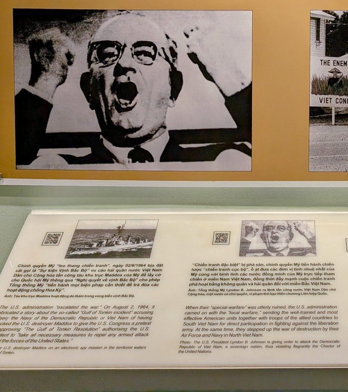 One of the historical displays, zoom to see some forthright language from a non-US perspective.